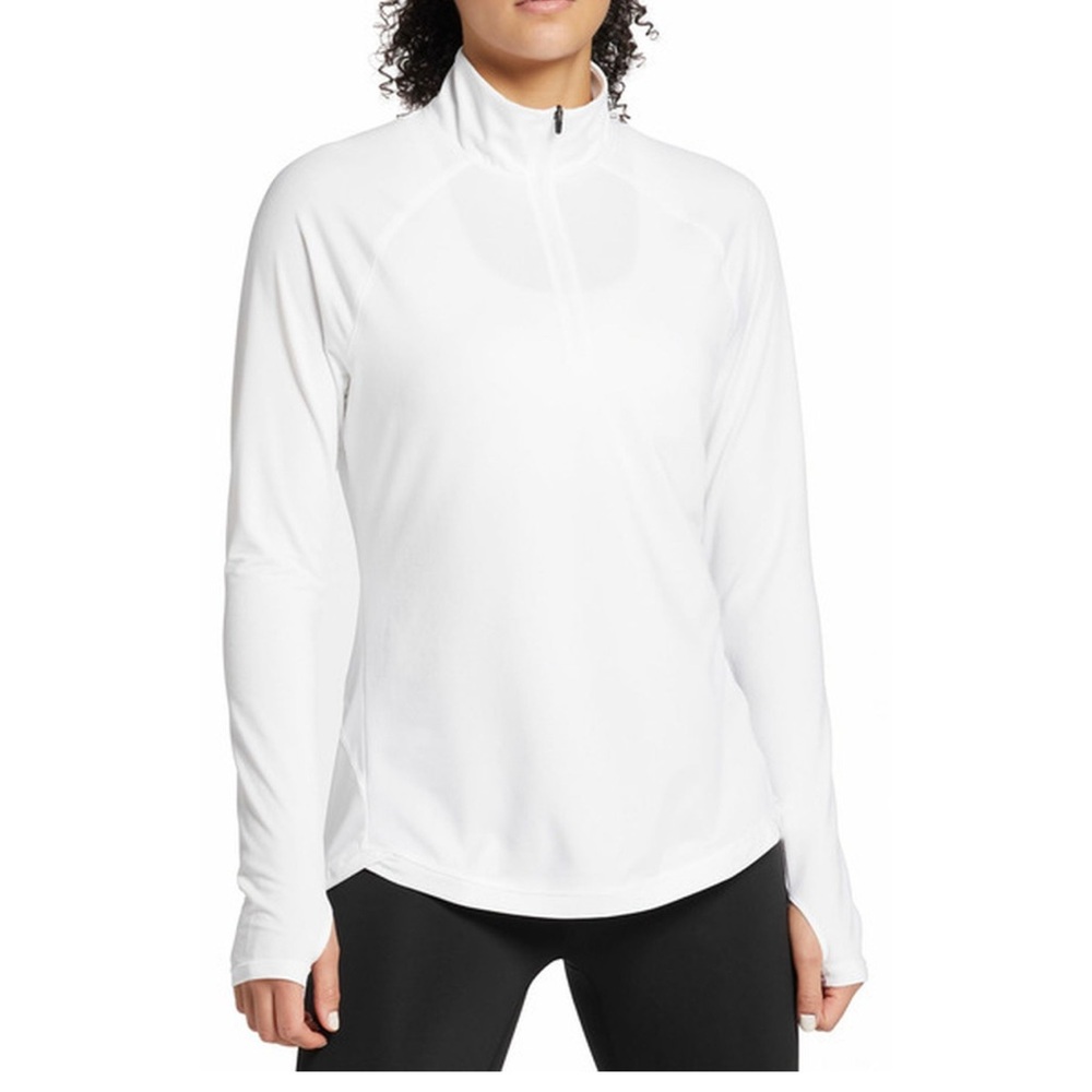 DSG 1/4 Zip Waffle Lightweight Pullover Womens Medium White Jacket NWT